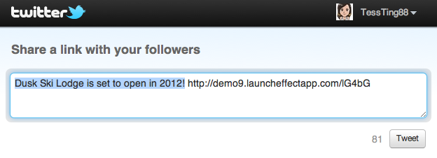 Appears in Your Tweet Window